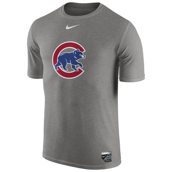 MLB Men Chicago Cubs Nike Authentic Collection Legend Logo 1.5 Performance TShirt Gray